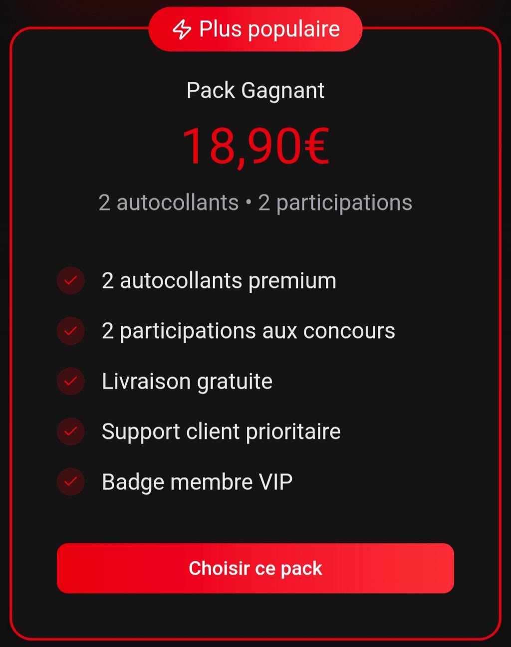 Pack Gagnant